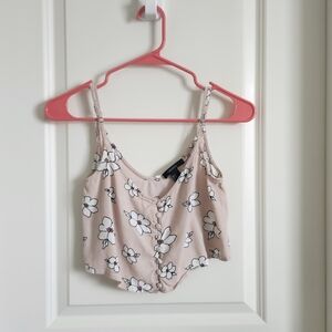Forever 21 Pink Buttoned Crop Camisole